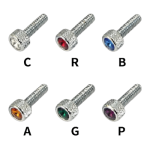 Chrome Peterbilt Small Dash Panel Screw with Color Jewel