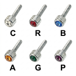 Chrome Kenworth Short Dash Screw with Color Jewel-1